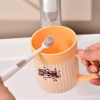 G28-GH-2601 striped color-blocking washbasin cup, home washbasin set, toothpick cup, shock-resistant, enlarged and thickened plastic mouthwash cup Application Scenario